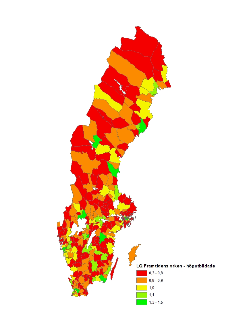 Karta framtidens jobb högutbildade