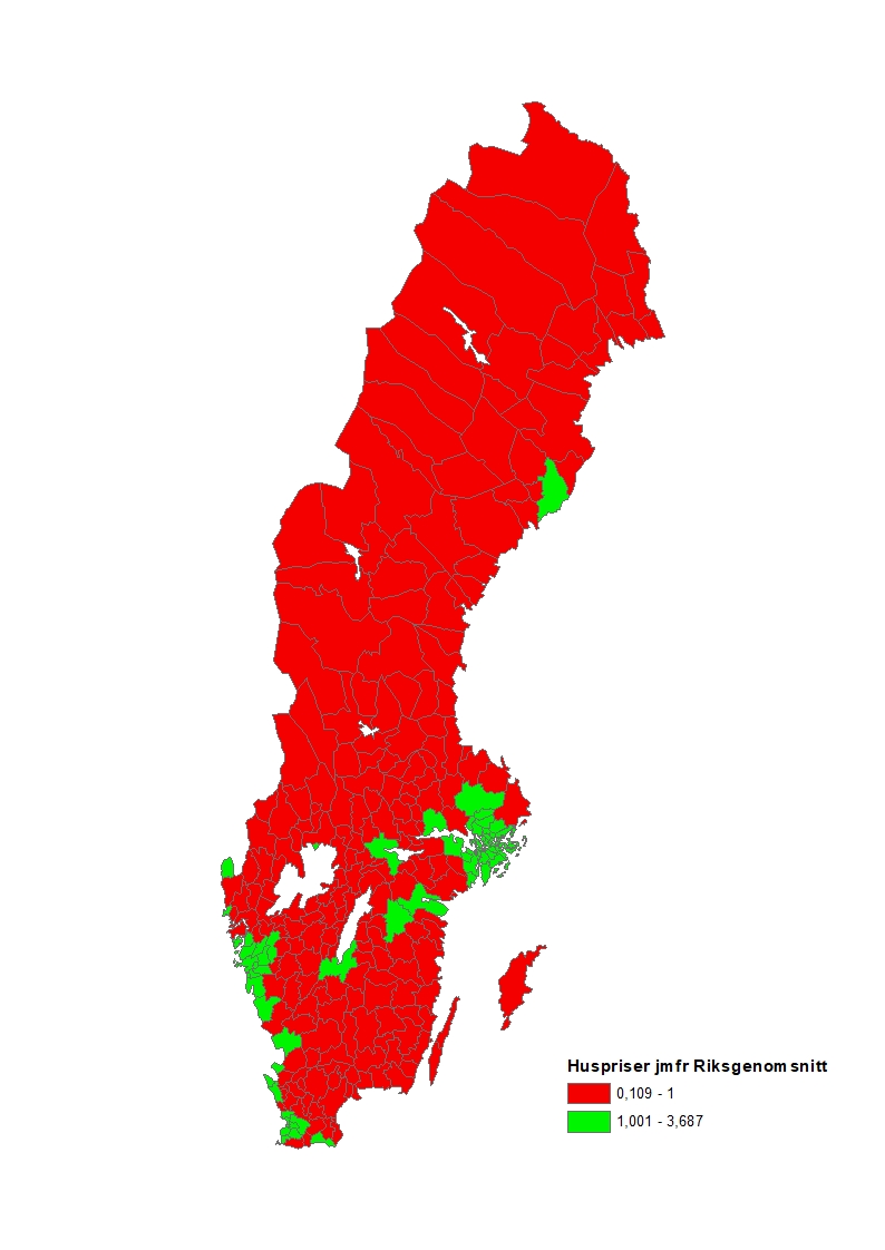 Huspris vs inkomst jmfr riksgenomsnitt