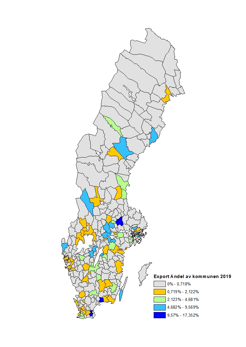 Export andel resten av kommunen