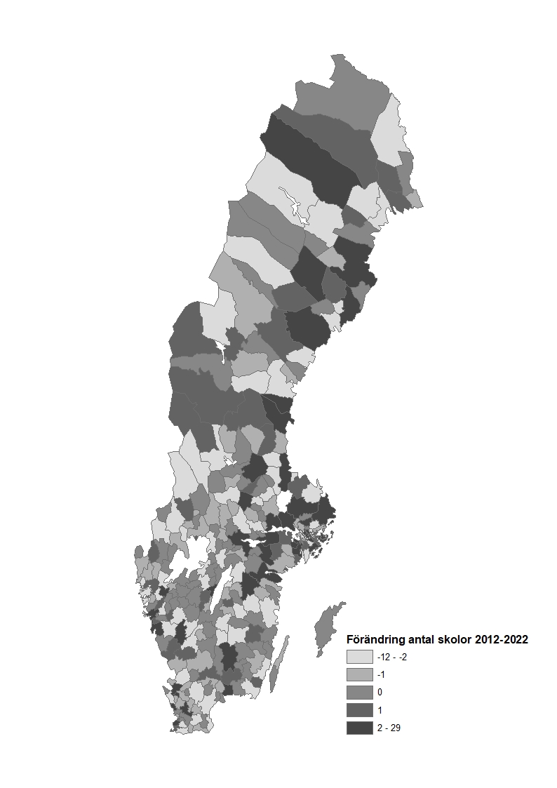 Förändring antal skolor