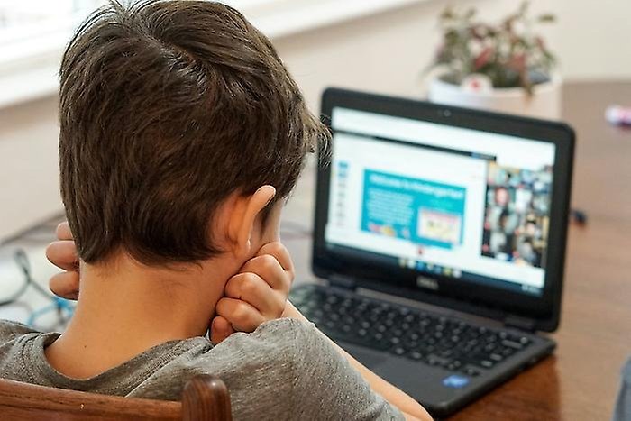 A child at a computer